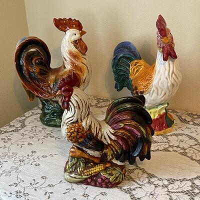 Lot 44 Group 3 Ceramic Rooster 