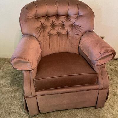 Lot 48 Upholstered Swivel Rocking Chair Tuffted