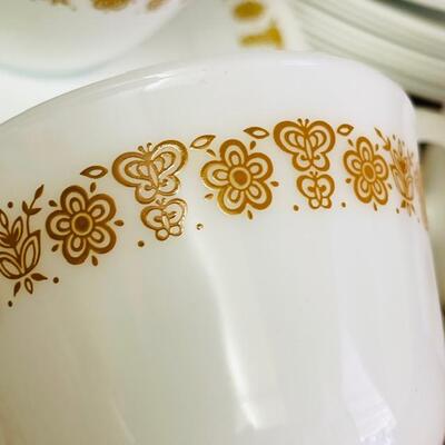Lot 55 Set Pyrex Corelle Dishes Yellow Daisy 37pcs Cups Plates Bowls