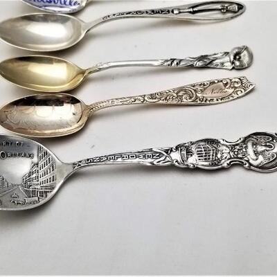 Lot #248  Group of 9 vintage Sterling Silver Souvenir Spoons - NEW ORLEANS