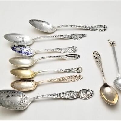 Lot #248  Group of 9 vintage Sterling Silver Souvenir Spoons - NEW ORLEANS