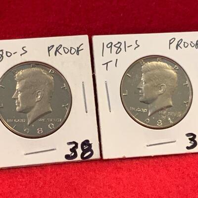 2 KENNEDY S PROOF MINT HALF DOLLARS