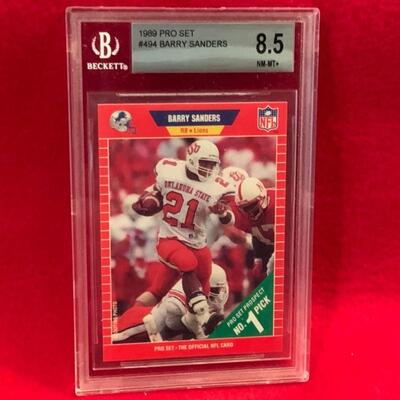 BECKETT GRADED NEAR MINT BARRY SANDERS ROOKIE