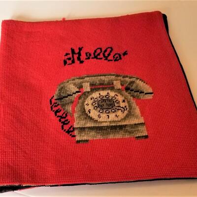 Lot #252  Vintage Needlepoint Telephone Book Cover.....just when you think you've seen it all......
