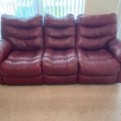 LOT#7L: Pair of Faux Leather Reclining Sofas