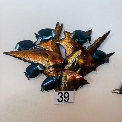 LOT#39L2:Tropical Metal Fish Decor Lot #3