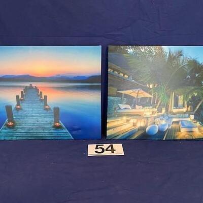 LOT#54L2: Pair of Lighted Canvas Prints