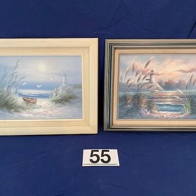 LOT#55L2: Pair of Signed Oil on Canvases