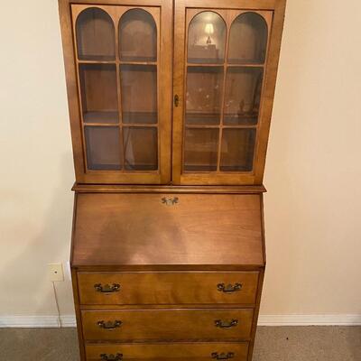 Lovely vintage all wood maple secretary desk