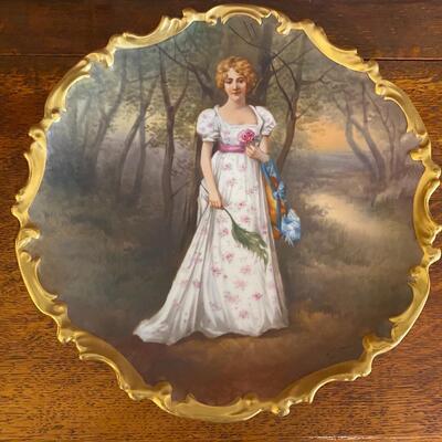 Beautiful Antique Limoges France hand painted & signed by Dubois cabinet plate 