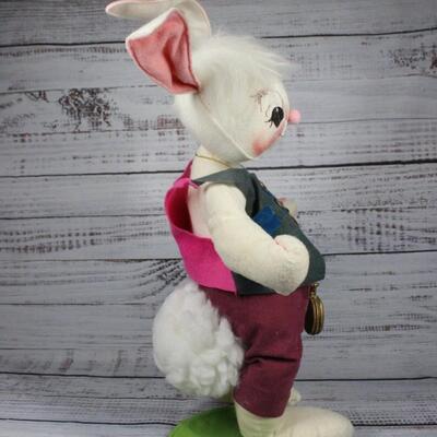 Vintage Annalee White Rabbit Plush Figurine