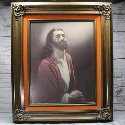 Framed Jesus Christ Portrait Print by H.R. Dombek 