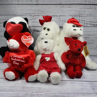 Assorted Lot of Valentines Day Plushes Stuffed Animals