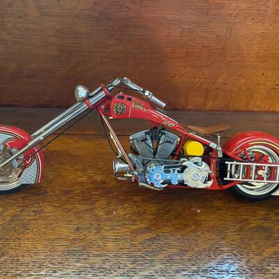 Model Harley Davidson Motocycle with Fire Dept Logos 