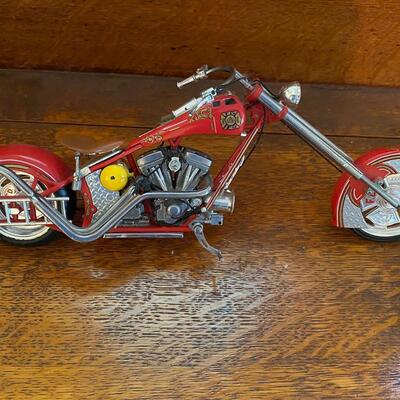 Model Harley Davidson Motocycle with Fire Dept Logos 