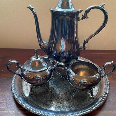 Vintage Wm. Rogers Silverplate Coffee Service with Tray