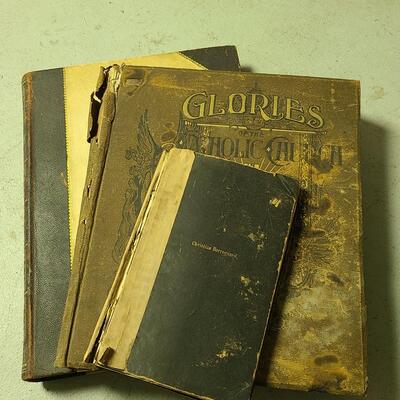 Lot 519B: Antique Book Lot: Glories of the Catholic Church. Cheltenham Gravures and More 