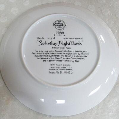 3rd Issue 1988, #753A, Saturday Night Bath, From The Precious Little Ones Series Plates