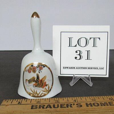 Vintage China Bell With Ducks on Pond Theme, Made in Japan