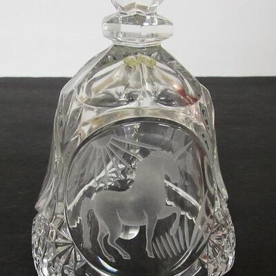 Artmark West Germany Lead Crystal Glass Bell, Unicorn Theme