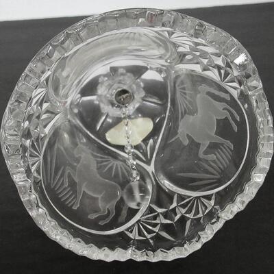 Artmark West Germany Lead Crystal Glass Bell, Unicorn Theme