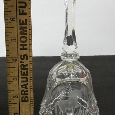 Artmark West Germany Lead Crystal Glass Bell, Unicorn Theme
