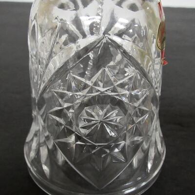 2 West Germany Lead Glass Bells, Artmark Madonna With Cross, Anna Hutte Starburst Lead Crystal