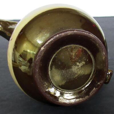 Nice Small Copper Luster Creamer With Scenic Pattern, Unmarked