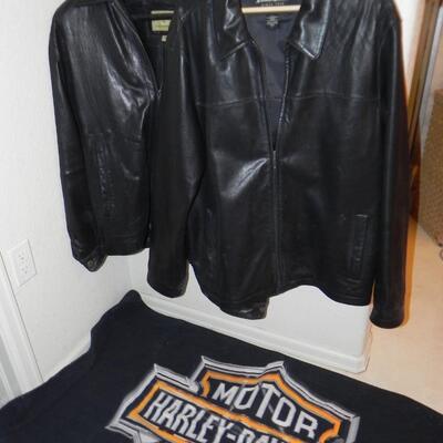 LOT 34 TWO MENS LEATHER JACKETS