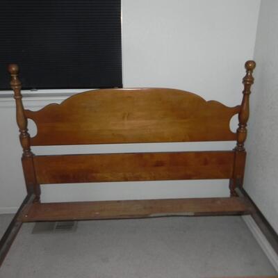 LOT 11  WOODEN HEAD AND FOOT BOARD 