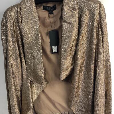 Rachel Zoe gold sequin jacket size 8