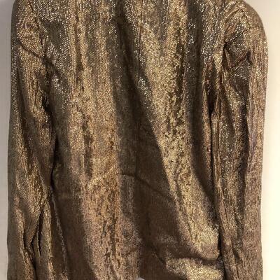 Rachel Zoe gold sequin jacket size 8