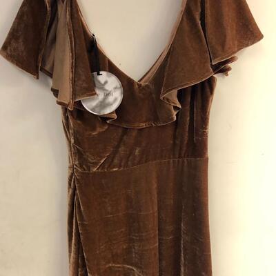 Line Dot velvet scoop neck dress size extra small 