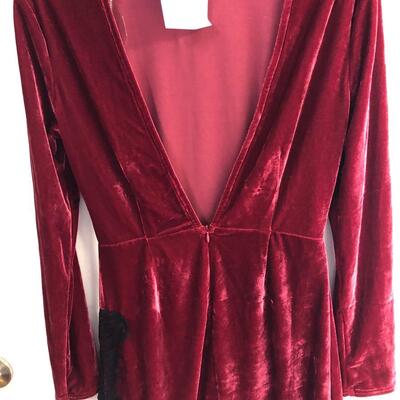 Glamorous velvet v back lace bottom dress size small 