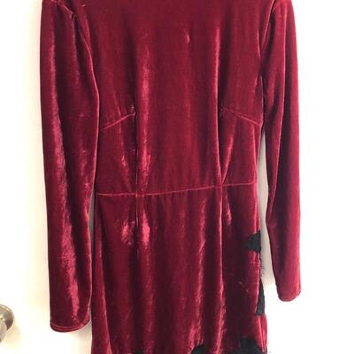 Glamorous velvet v back lace bottom dress size small 