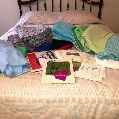 Lot 77 Group Stretch & Sew Patterns & Polyester Fabric