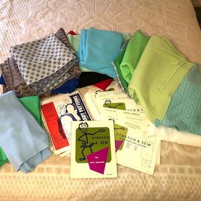 Lot 77 Group Stretch & Sew Patterns & Polyester Fabric