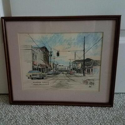Lot of 2 Stan Routh Signed Pen & Ink Watercolor Prints Framed