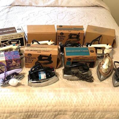 Lot 81 Collection 9 Steam Irons GE Hotpoint 