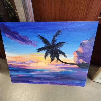 Palm Tree and Sky Oil Painting