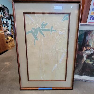 Framed Abstract Floral Painting