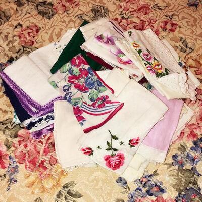 Lot 92 Group of Assorted Ladies Handkerchiefs