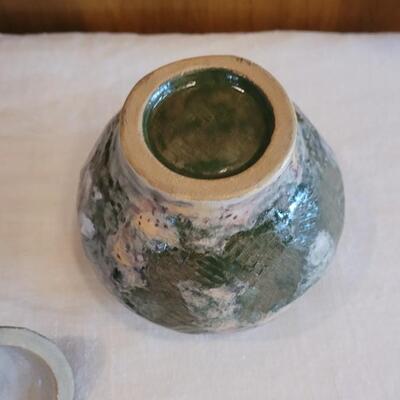 Lot 2: Unsigned Ceramic Jar with Lid
