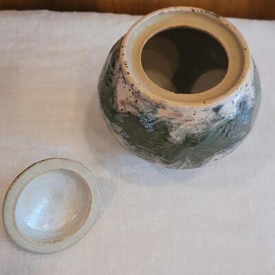 Lot 2: Unsigned Ceramic Jar with Lid
