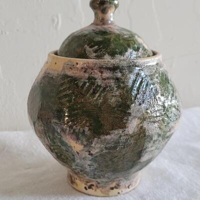 Lot 2: Unsigned Ceramic Jar with Lid