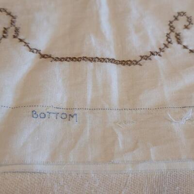Lot 8: Cross Stitched Pillow Case (case has not been sewn together)