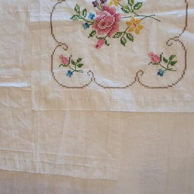 Lot 8: Cross Stitched Pillow Case (case has not been sewn together)