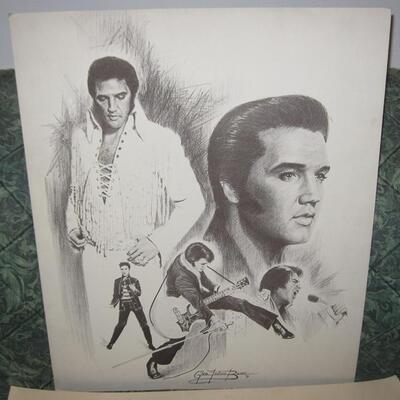 Lot 132 MS Elvis Presley 2 Prints / Drawings Vegas Rock & Roll