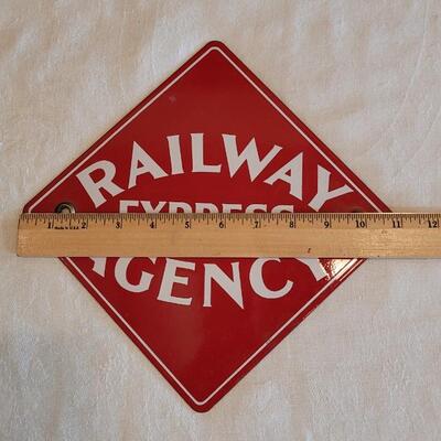 Lot 36: 1920's Porcelain 12" Railroad Express Agency
