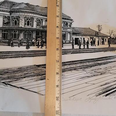 Lot 37: Large Paper Printed Grand Junction Denver and Rio Grande Depot Photo & "To Save the Depot" Signed & Numbered Print